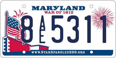 MD license plate 8AE5311