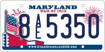 MD license plate 8AE5350