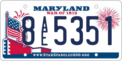 MD license plate 8AE5351