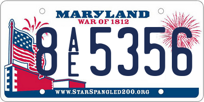 MD license plate 8AE5356