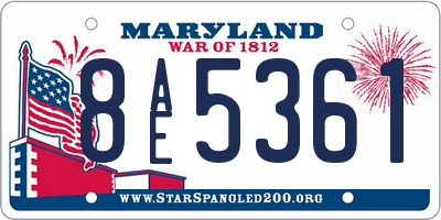 MD license plate 8AE5361