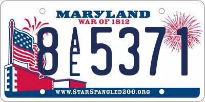 MD license plate 8AE5371