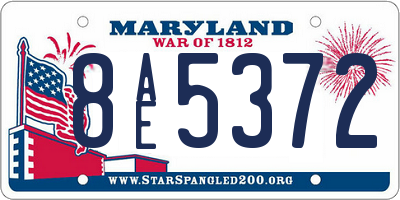 MD license plate 8AE5372