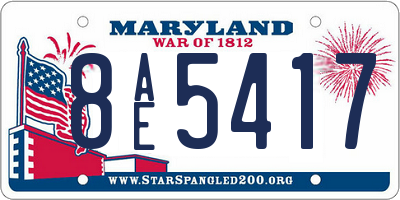 MD license plate 8AE5417