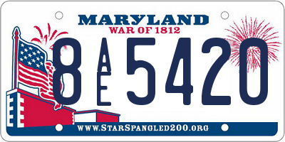 MD license plate 8AE5420