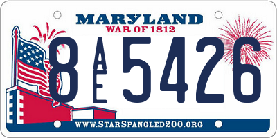 MD license plate 8AE5426
