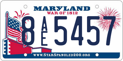 MD license plate 8AE5457