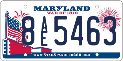 MD license plate 8AE5463