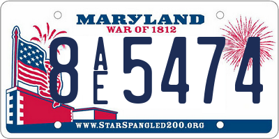 MD license plate 8AE5474