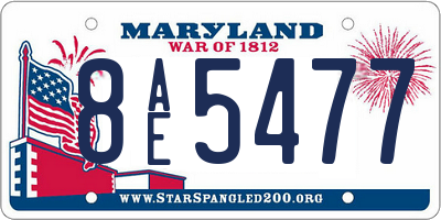 MD license plate 8AE5477
