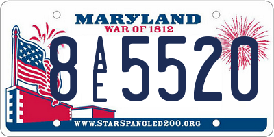 MD license plate 8AE5520