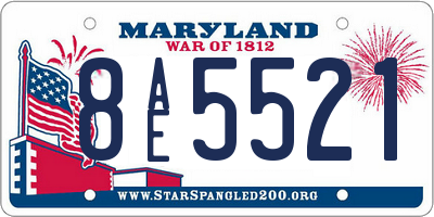 MD license plate 8AE5521