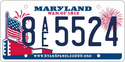 MD license plate 8AE5524