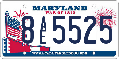 MD license plate 8AE5525