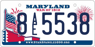 MD license plate 8AE5538