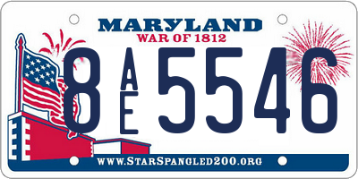 MD license plate 8AE5546