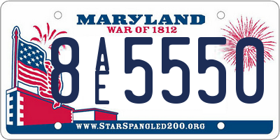 MD license plate 8AE5550