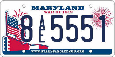 MD license plate 8AE5551