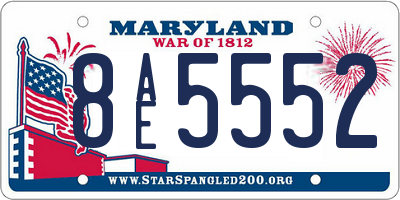 MD license plate 8AE5552