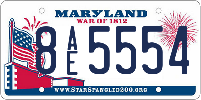 MD license plate 8AE5554