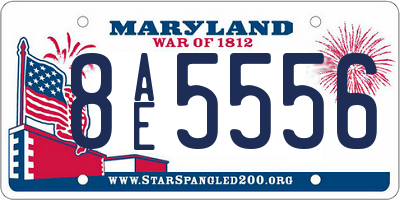 MD license plate 8AE5556