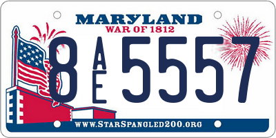 MD license plate 8AE5557
