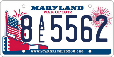 MD license plate 8AE5562