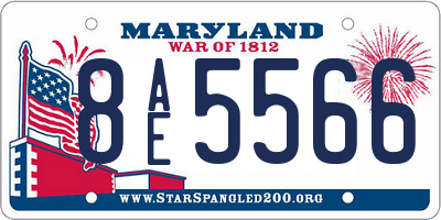 MD license plate 8AE5566
