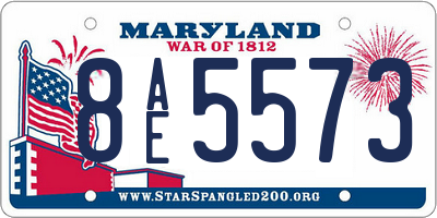 MD license plate 8AE5573