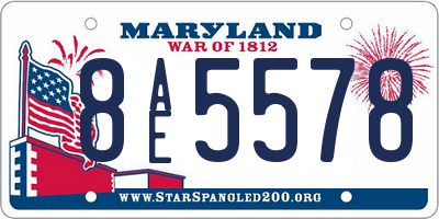 MD license plate 8AE5578