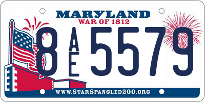 MD license plate 8AE5579