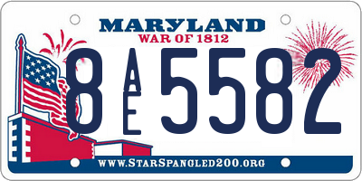MD license plate 8AE5582