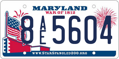 MD license plate 8AE5604