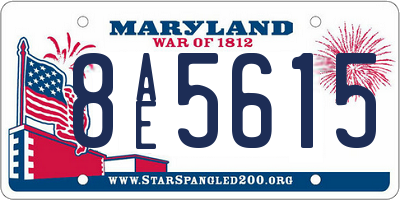 MD license plate 8AE5615
