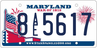 MD license plate 8AE5617