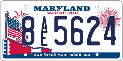 MD license plate 8AE5624