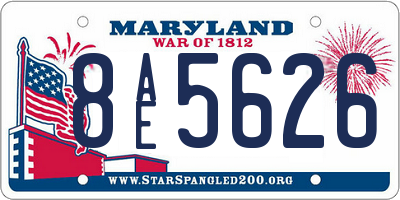 MD license plate 8AE5626
