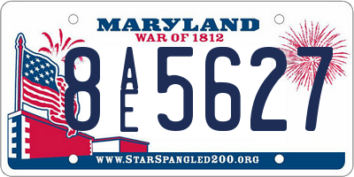 MD license plate 8AE5627