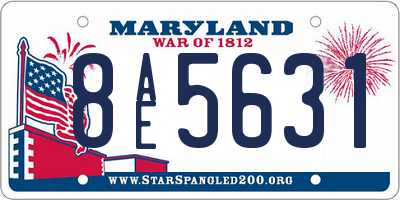 MD license plate 8AE5631
