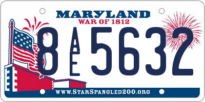 MD license plate 8AE5632