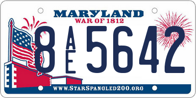 MD license plate 8AE5642