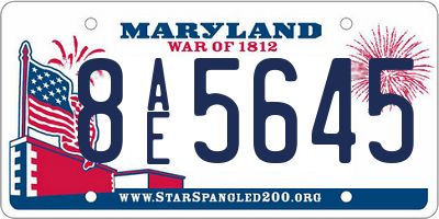 MD license plate 8AE5645