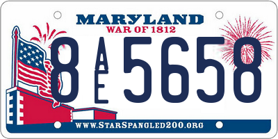 MD license plate 8AE5658