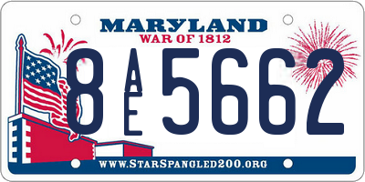 MD license plate 8AE5662