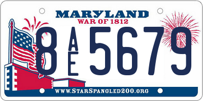 MD license plate 8AE5679