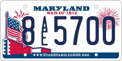 MD license plate 8AE5700