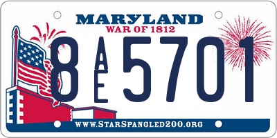 MD license plate 8AE5701