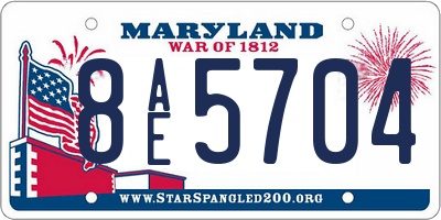 MD license plate 8AE5704
