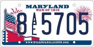 MD license plate 8AE5705