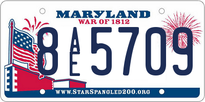 MD license plate 8AE5709